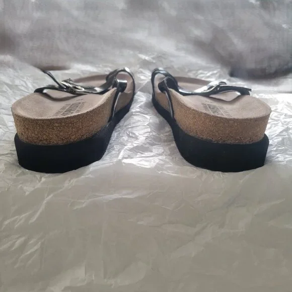 Mephisto Black Hera Sandals Patent Leather Size 40 - Picture 2 of 7